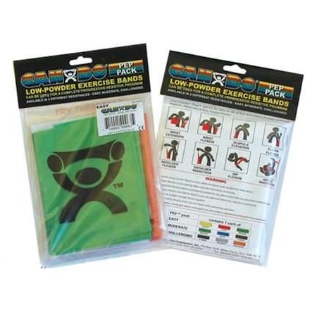 Cando International Cando 10-5280 Exercise Band PEP Pack - Easy - Yellow  Red  Green 1234796